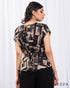 Printed Short Sleeve Formal Top 66601